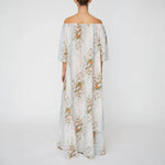STELLA NOVA Loose Maxi Dress with Drop Shoulders in Creme Multicolour Flowers