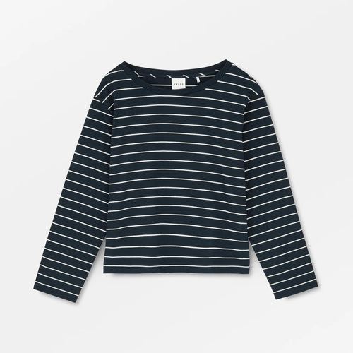 SKALL Loui Oversized Blouse in Navy/White Stripe