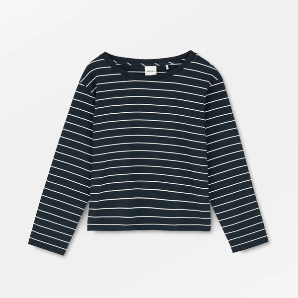 SKALL Loui Oversized Blouse in Navy/White Stripe