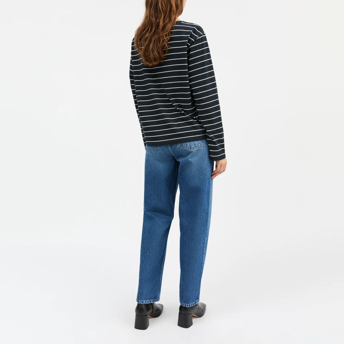 SKALL Loui Oversized Blouse in Navy/White Stripe