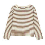 SKALL Loui Oversized Blouse in Light Brown/White Stripe