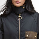 BARBOUR Luella Wax Jacket  in Black/Classic Tartan
