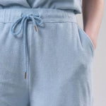 MAJESTIC FILATURES Terry Towelling Short Sleeve Shirt in Pale Blue