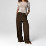 MAJESTIC FILATURES Cotton & Linen Trousers in Tonka