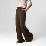 MAJESTIC FILATURES Cotton & Linen Trousers in Tonka