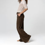 MAJESTIC FILATURES Cotton & Linen Trousers in Tonka