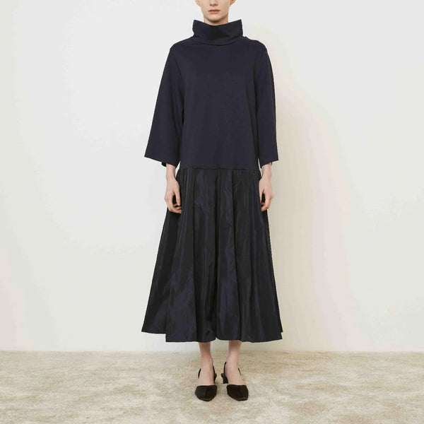 MEI MEIJ High Neck Dual Jumper Dress in Blue Paris