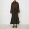 MEI MEIJ Pleated Dress with Overlay Top in Chocolate