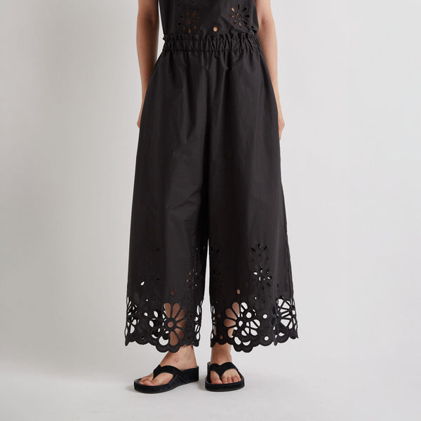 MEI MEIJ Cut Out Flower Trousers in Black