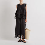 MEI MEIJ Cut Out Flower Trousers in Black
