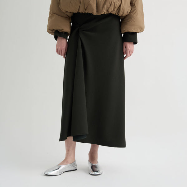 MEI MEIJ Scuba Midi Skirt in Dark Forest