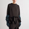 MEI MEIJ Scuba Peplum Long Sleeve Top in Black