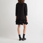 MEI MEIJ Scuba Ruffle Hem Mini Dress in Black