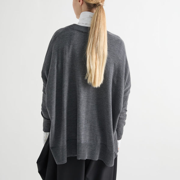 MEI MEIJ Pearl Button Oversized Cardigan in Excalibur