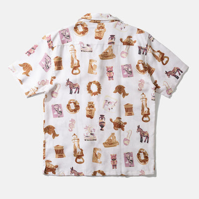 EDMMOND STUDIOS Magnets Short Sleeve Shirt in Plain Off White