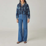 MAISON HOTEL Sora Cotton Dobby Blouse in Ocean Ink