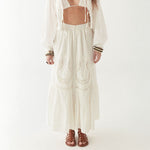 MAISON HOTEL Luisa Skirt in White Lilies