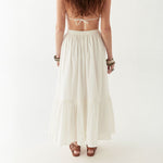 MAISON HOTEL Luisa Skirt in White Lilies