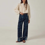 MAISON HOTEL Caroline Blouse with Lurex Stripes in Off White