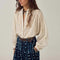 MAISON HOTEL Caroline Blouse with Lurex Stripes in Off White