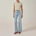 MAISON HOTEL Omaris Stripe Sleeveless Blouse in Cloud Thread