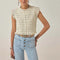 MAISON HOTEL Omaris Stripe Sleeveless Blouse in Cloud Thread