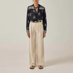 MAISON HOTEL Marina Rustic Linen Trousers in Sand