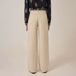 MAISON HOTEL Marina Rustic Linen Trousers in Sand