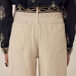 MAISON HOTEL Marina Rustic Linen Trousers in Sand