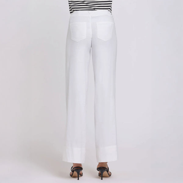 NYDJ 5 Pocket Wide Leg Trousers in Optic White