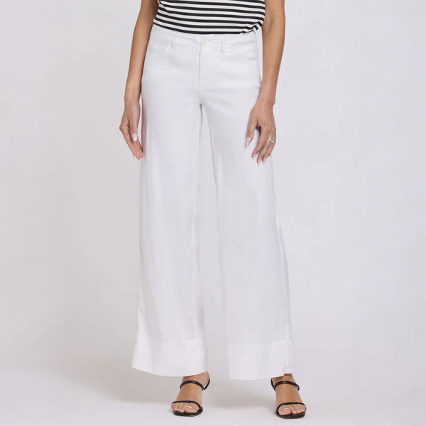 NYDJ 5 Pocket Wide Leg Trousers in Optic White