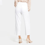 Wide Leg Cropped Cargo Trousers in Optic White