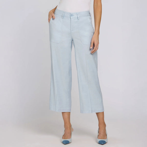 NYDJ Wide Leg Cropped Cargo Pant in Blue Clover