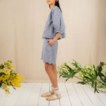 BONTE Mary Gingham Shorts in Navy