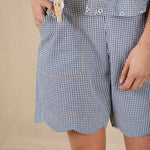 BONTE Mary Gingham Shorts in Navy