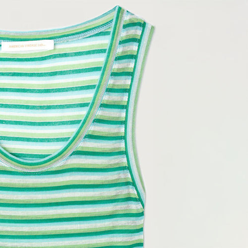 AMERICAN VINTAGE Massachusetts Vest in Rayures Vertes