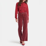 NYDJ Teresa Wide Leg Velvet Trousers in Painbrush