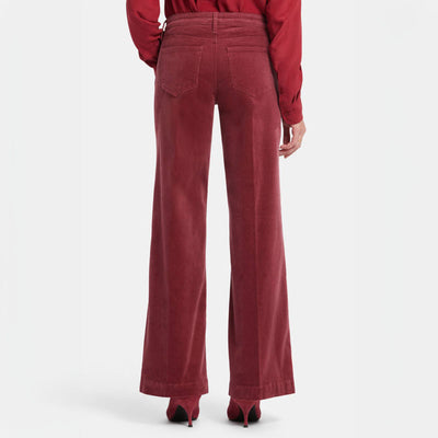 NYDJ Teresa Wide Leg Velvet Trousers in Painbrush