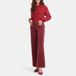 NYDJ Teresa Wide Leg Velvet Trousers in Painbrush