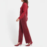 NYDJ Teresa Wide Leg Velvet Trousers in Painbrush