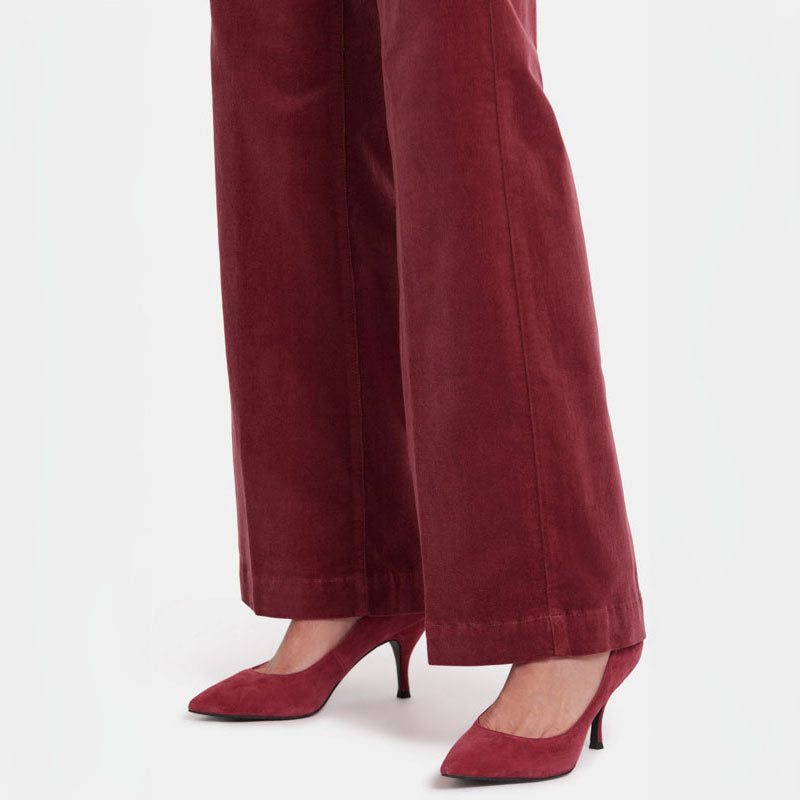 NYDJ Teresa Wide Leg Velvet Trousers in Painbrush