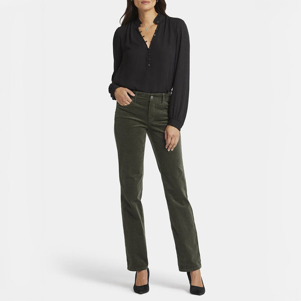 NYDJ Marilyn Straight Leg Corduroy Jeans in Vine Leaf