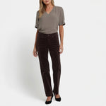 NYDJ Marilyn Straight leg Corduroy in Bitter/Chocolate