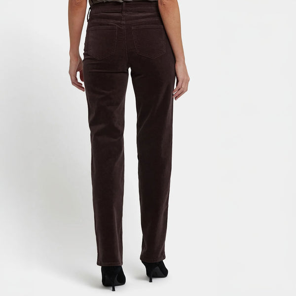NYDJ Marilyn Straight leg Corduroy in Bitter/Chocolate