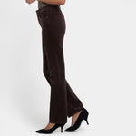 NYDJ Marilyn Straight leg Corduroy in Bitter/Chocolate