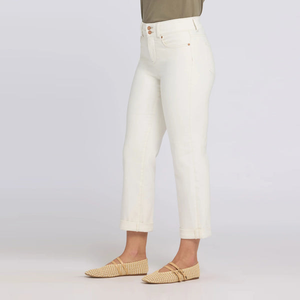 NYDJ HR Bailey Relaxed Straight Crop Jean in Vintage White