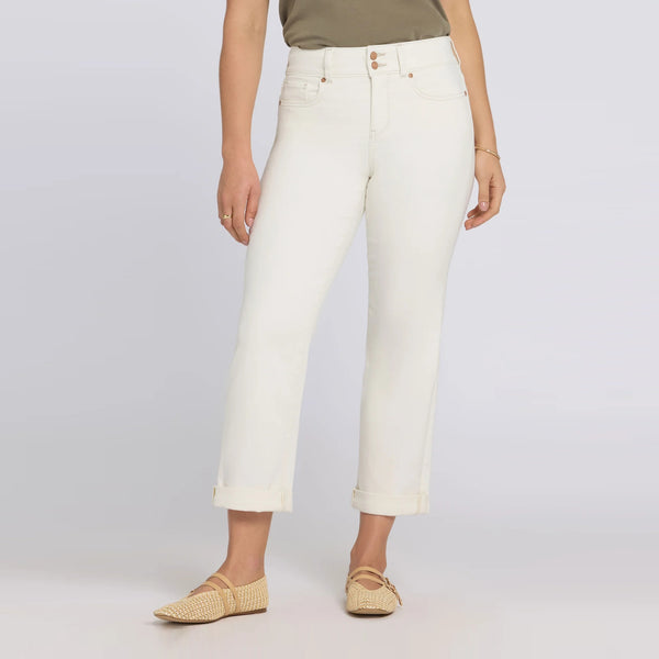 NYDJ HR Bailey Relaxed Straight Crop Jean in Vintage White