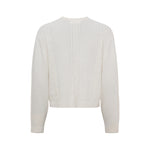 ANNE-MI Meadow Merino Wool Cardigan in White Sand