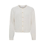 ANNE-MI Meadow Merino Wool Cardigan in White Sand