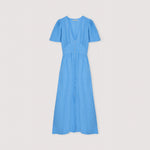 THE NEW SOCIETY Melissa Linen Dress in Vista Blue